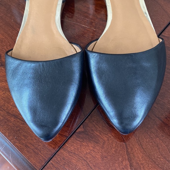 Halogen Black Leather Pointed Toe Slip On Flat Shoes Size 8 - Picture 5 of 14